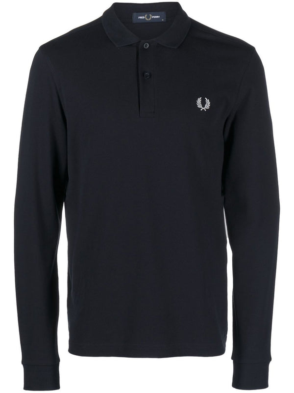 crest-motif polo shirt