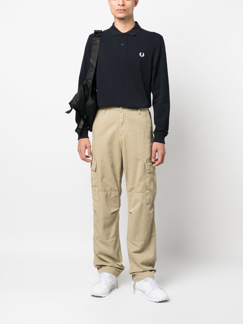 crest-motif polo shirt