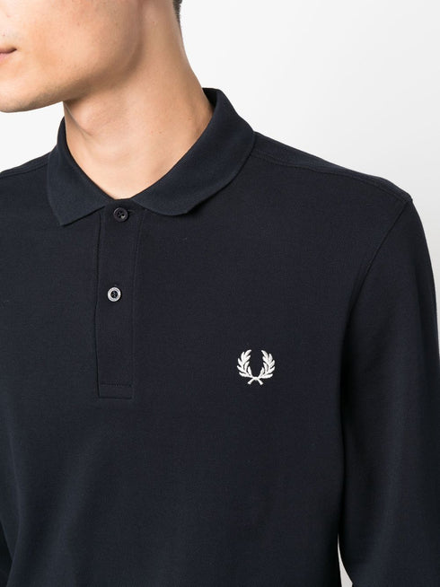 crest-motif polo shirt