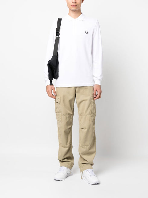 crest-motif polo shirt