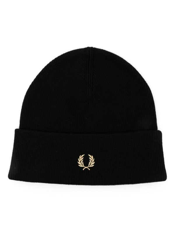 embroidered-logo beanie hat