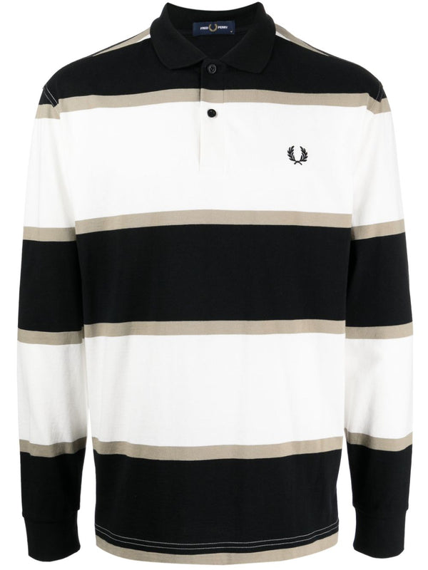 striped cotton polo shirt