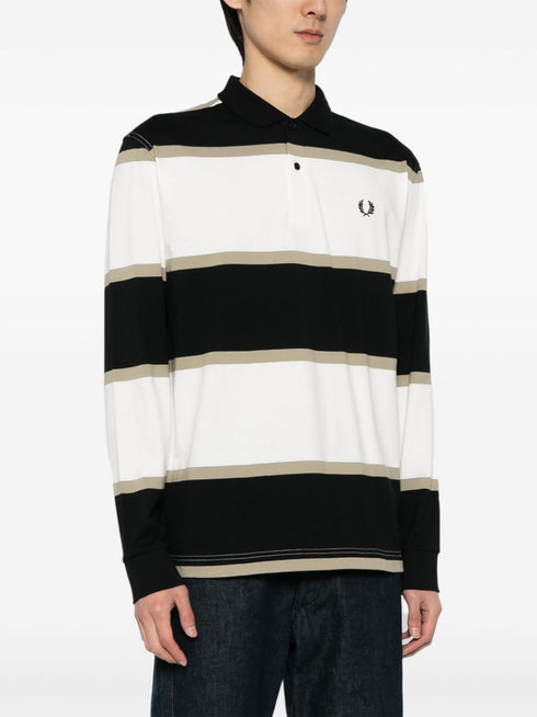 striped cotton polo shirt