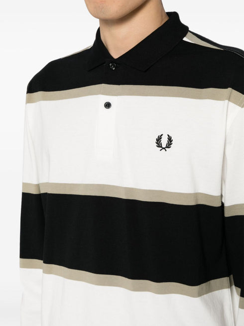 striped cotton polo shirt