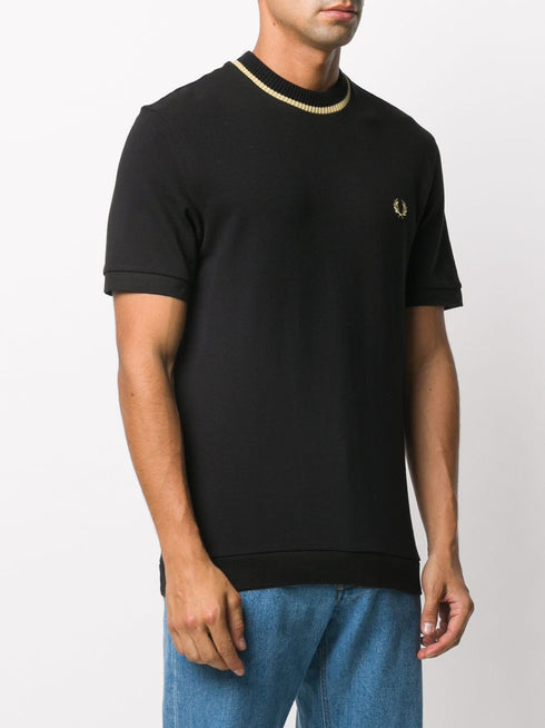 rib-trimmed cotton T-shirt