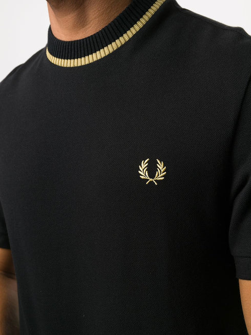 rib-trimmed cotton T-shirt