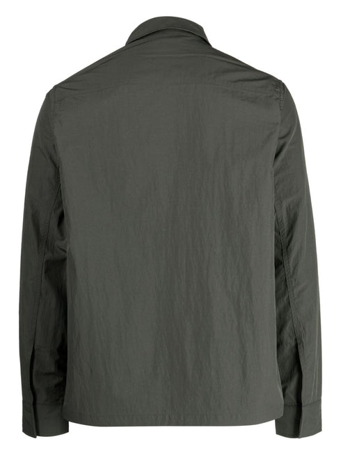 logo-embroidered zipped shirt jacket