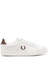 embroidered-logo leather sneakers