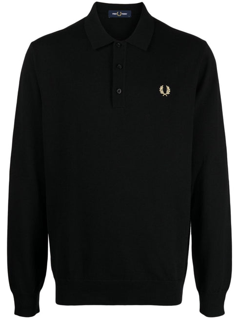 logo-embroidered wool-blend jumper