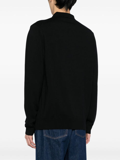 logo-embroidered wool-blend jumper