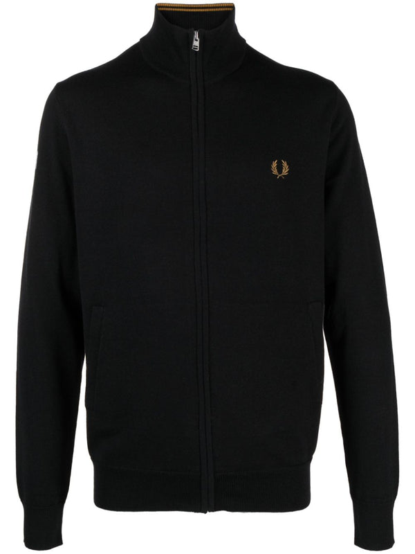 logo-embroidered knitted sweatshirt