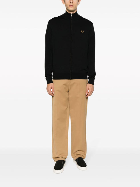 logo-embroidered knitted sweatshirt