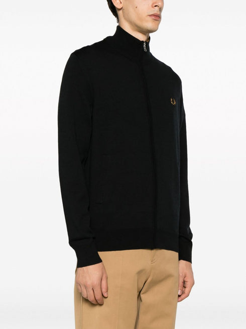 logo-embroidered knitted sweatshirt