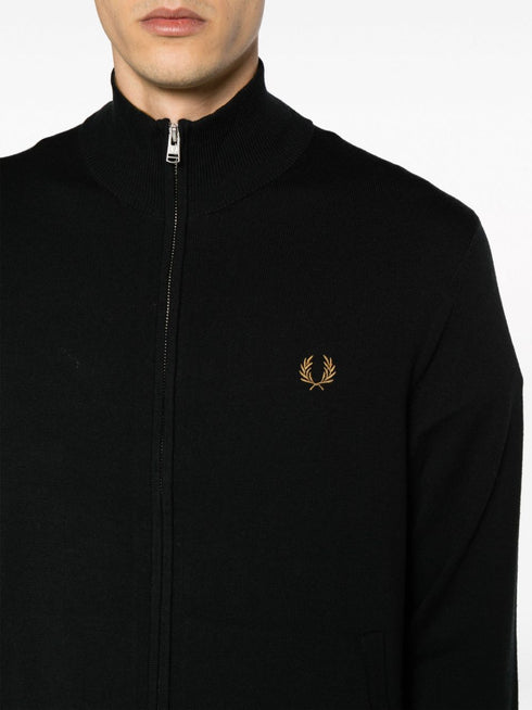logo-embroidered knitted sweatshirt