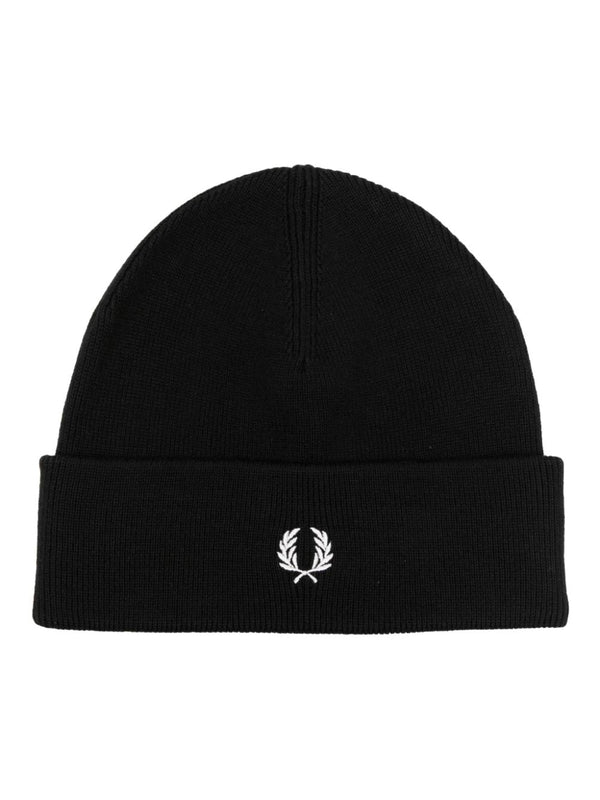 logo-embroidered knitted beanie