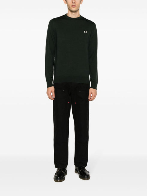 logo-embroidered crew-neck jumper