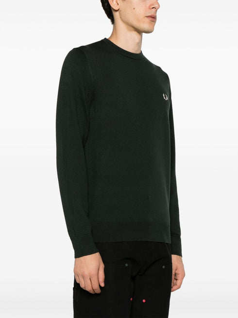 logo-embroidered crew-neck jumper