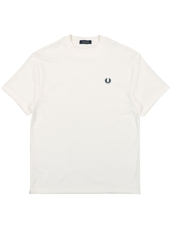 logo-embroidered towelling T-Shirt