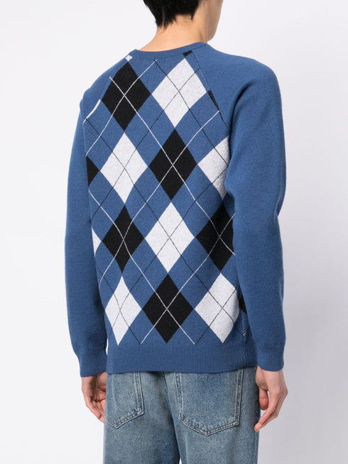 embroidered logo checked jumper