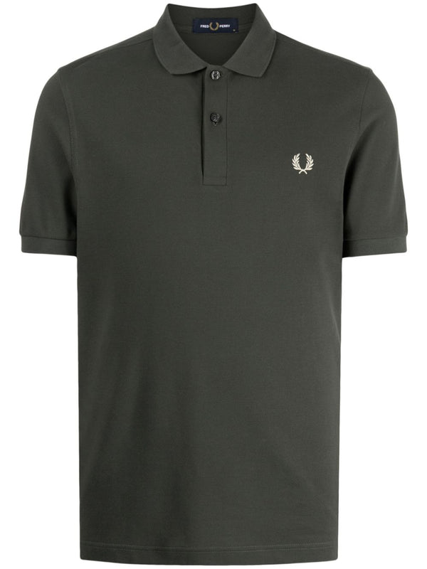Laurel Wreath-embroidered cotton polo shirt