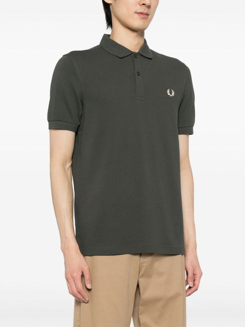 Laurel Wreath-embroidered cotton polo shirt