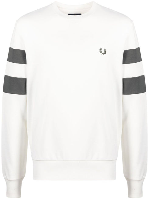 Ringer-embroidered cotton sweatshirt