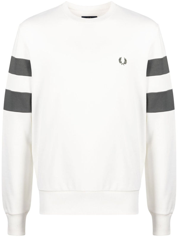 Ringer-embroidered cotton sweatshirt