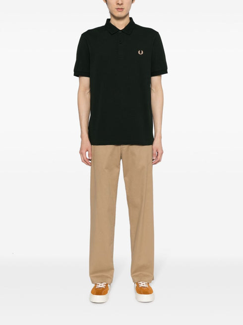 Laurel Wreath-embroidered cotton polo shirt