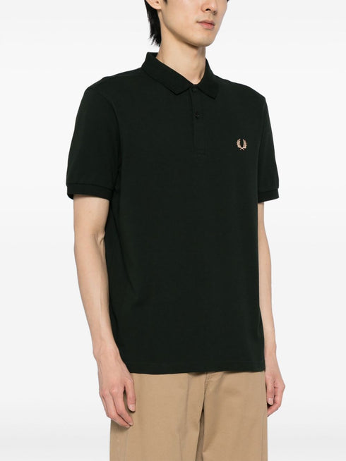 Laurel Wreath-embroidered cotton polo shirt