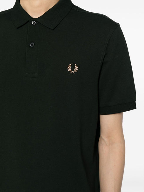 Laurel Wreath-embroidered cotton polo shirt