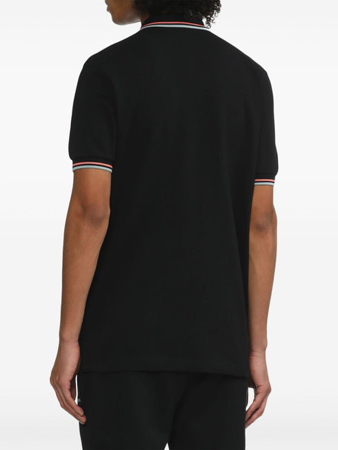 stripe-detail cotton polo shirt