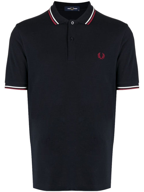 contrast-trim cotton polo shirt