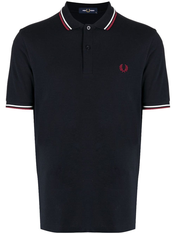 contrast-trim cotton polo shirt