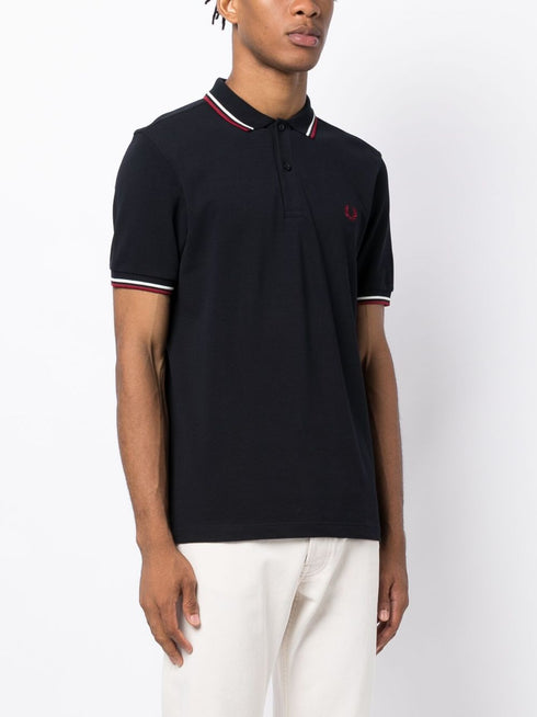 contrast-trim cotton polo shirt