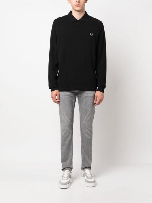 crest-motif polo shirt