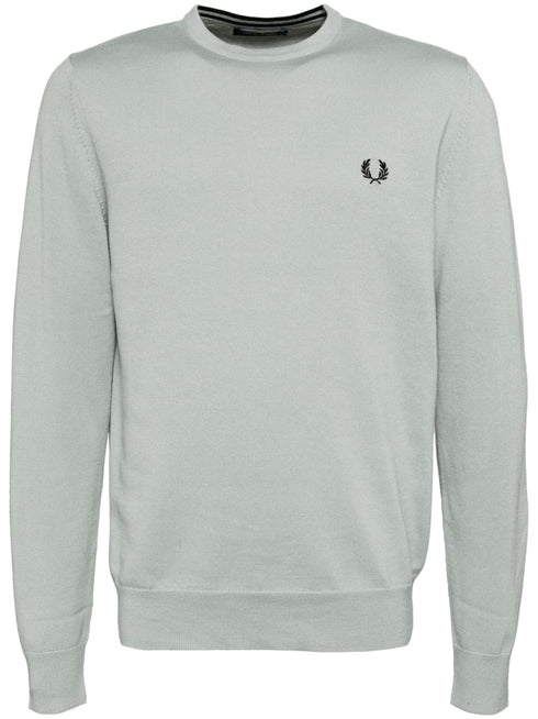 logo-embroidered wool-blend jumper