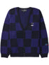 x Raf Simons logo-appliqué checkered cotton cardigan