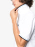 striped trim polo shirt