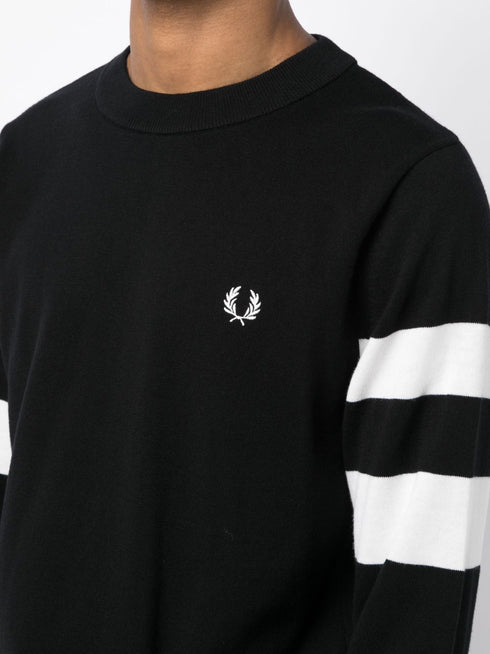 Ringer-embroidered cotton sweatshirt
