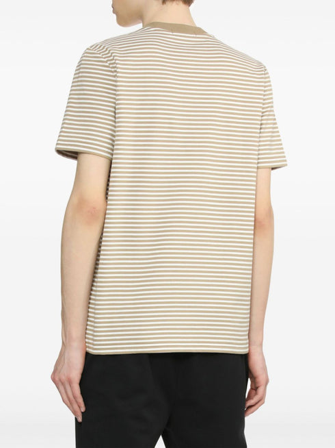 bawełniana koszulka w paski z haftowanym logo