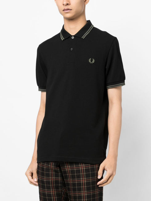 contrast-trim cotton polo shirt