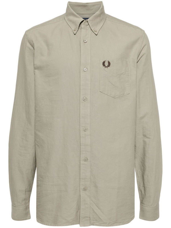 logo-embroidered cotton shirt