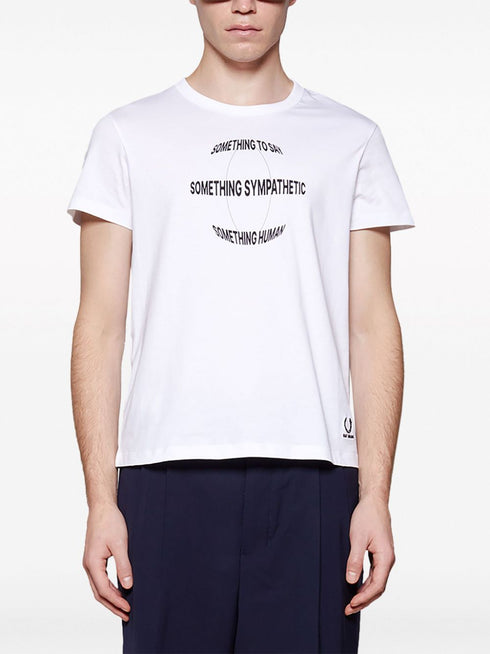 bawełniana koszulka z nadrukiem sloganowym