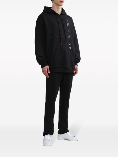 x Bluza z kapturem z haftowanym logo Raf Simons