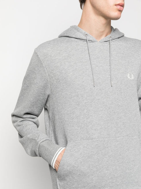 bluza z kapturem ze ściągaczem i haftowanym logo