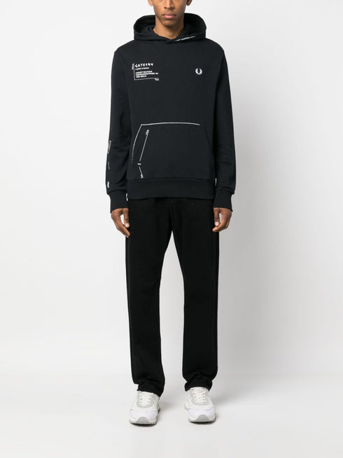 x GATE194 bluza z kapturem z nadrukiem sygnowanym