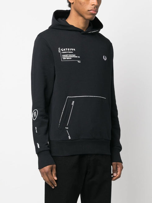 x GATE194 bluza z kapturem z nadrukiem sygnowanym