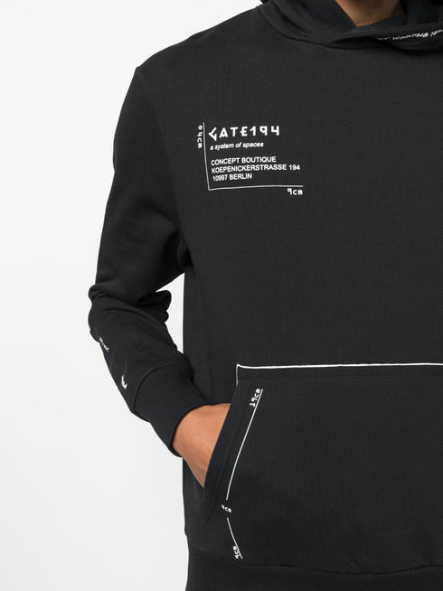 x GATE194 bluza z kapturem z nadrukiem sygnowanym