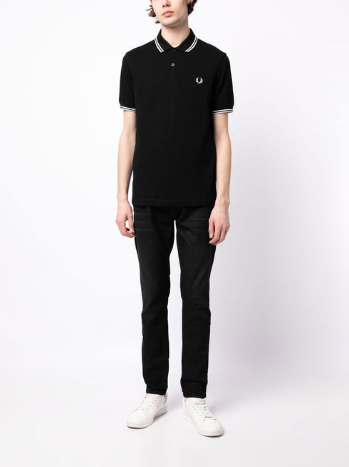 embroidered-logo short-sleeved polo shirt