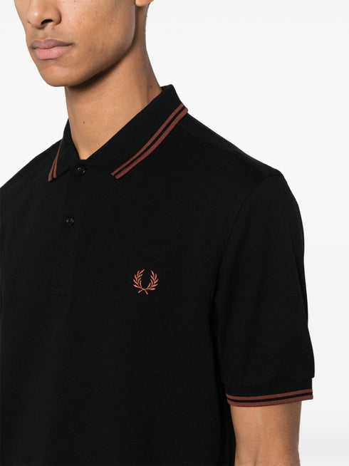 logo-embroidered cotton polo shirt